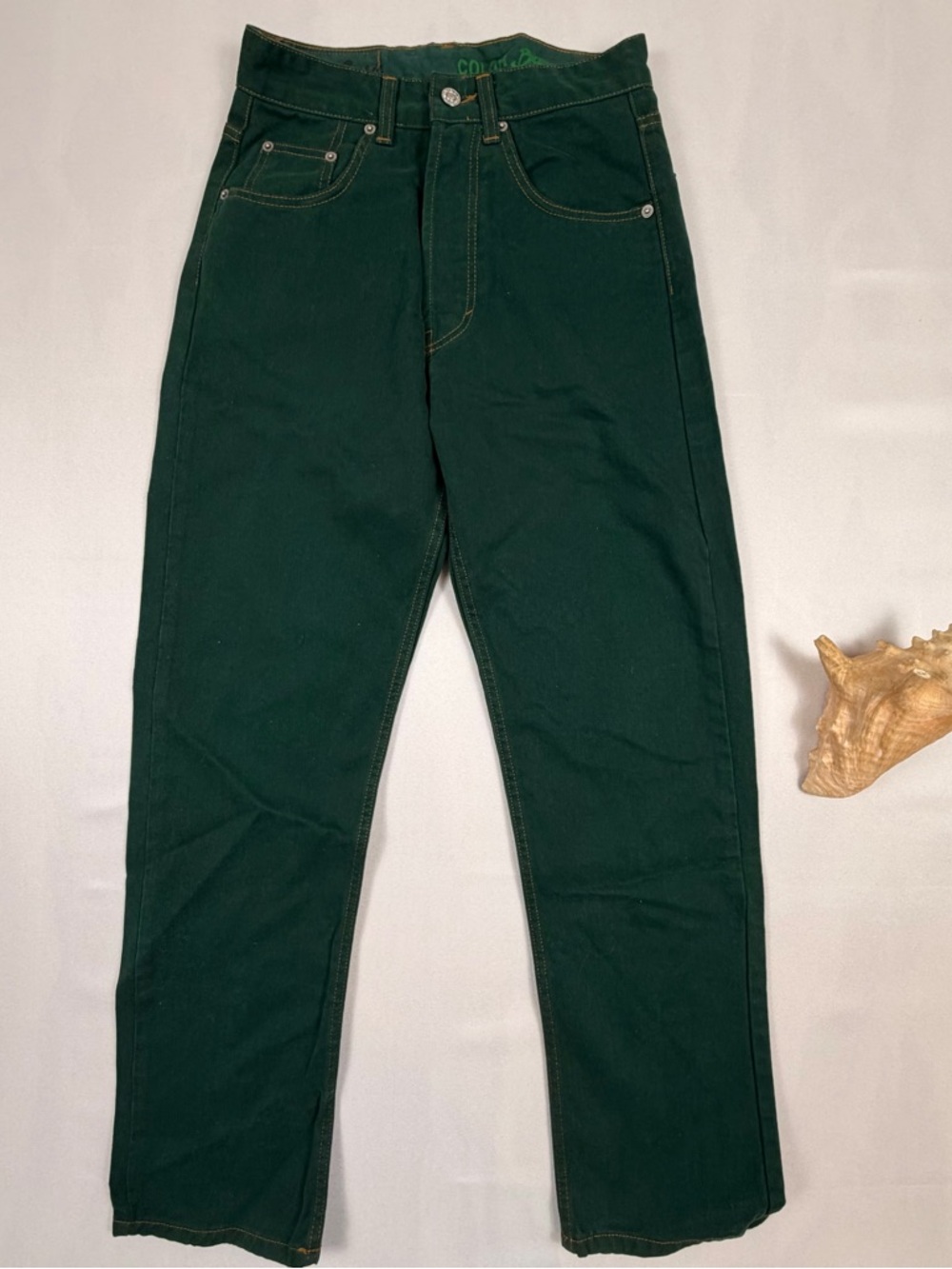 Vintage NWT United Colors Of Benetton Forest Green Straight-Leg Jeans